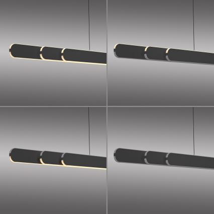 Schöner Wohnen 12577-18 - Ρυθμιζόμενο κρεμαστό φωτιστικό LED με καλώδιο ανάρτησης ADRIANA ROUND 2xLED/24W/230V 2700/3000/3500/4000/5000K 160 cm μαύρο