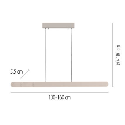 Schöner Wohnen 12577-39 - Ρυθμιζόμενο LED κρεμαστό φωτιστικό σε καλώδιο ADRIANA ROUND 2xLED/24W/230V 2700/3000/3500/4000/5000K γκρι