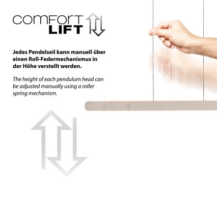 Schöner Wohnen 12577-39 - LED ρυθμιζόμενο κρεμαστό φωτιστικό με καλώδιο ADRIANA ROUND 2xLED/24W/230V 2700/3000/3500/4000/5000K 160 cm γκρι