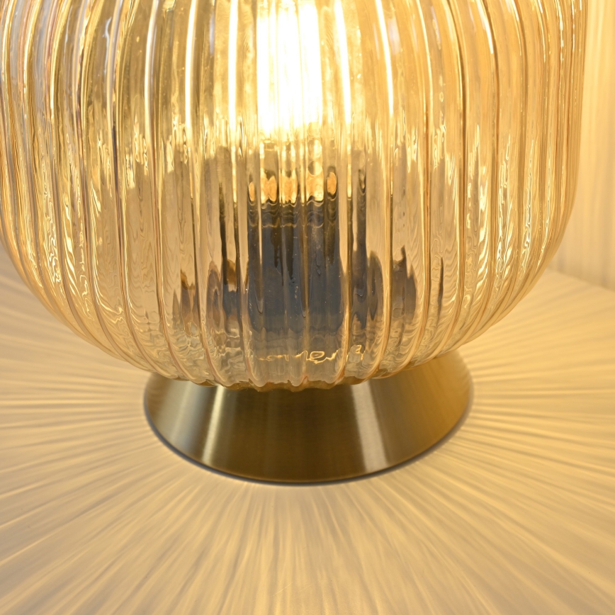 Schöner Wohnen 13573-27 - Επιτραπέζιο φωτιστικό NAMI 1xE27/25W/230V χρυσό/μπεζ/καπνιστό