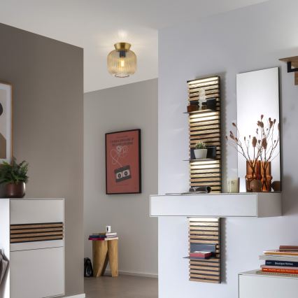 Schöner Wohnen 13574-27 - Φωτιστικό οροφής NAMI 1xE27/25W/230V διάμ. 20 εκ. χρυσό/μπεζ/καπνιστό