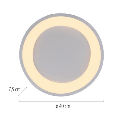 Schöner Wohnen 14233-16 - Ρυθμιζόμενο φωτιστικό οροφής LED MONTA LED/21W/230V Ø 40 cm λευκό
