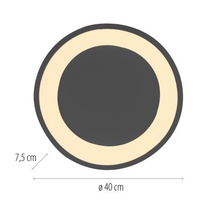 Schöner Wohnen 14233-18 - Ρυθμιζόμενο LED φωτιστικό οροφής MONTA LED/21W/230V Ø 40 εκ. μαύρο