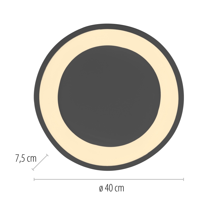Schöner Wohnen 14233-18 - Ρυθμιζόμενο LED φωτιστικό οροφής MONTA LED/21W/230V Ø 40 εκ. μαύρο