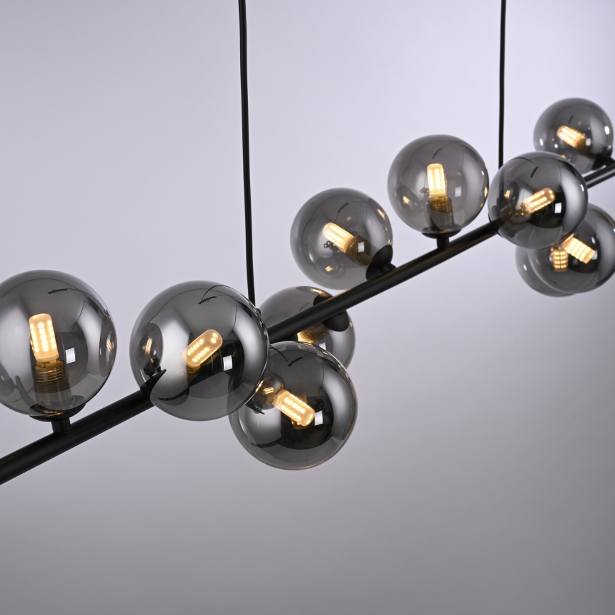 Schöner Wohnen 14504-18 - LED πολυέλαιος με σύρμα ανάρτησης DUBAI 13xG9/3W/230V 118 m μαύρο/καπνιστό