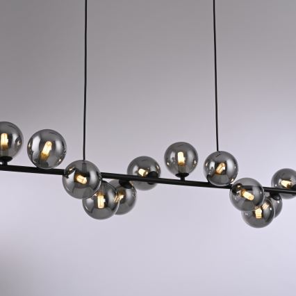 Schöner Wohnen 14504-18 - LED πολυέλαιος με σύρμα ανάρτησης DUBAI 13xG9/3W/230V 118 m μαύρο/καπνιστό
