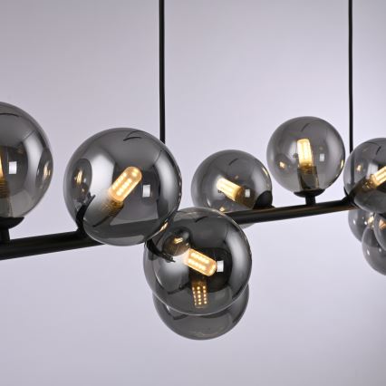 Schöner Wohnen 14504-18 - LED πολυέλαιος με σύρμα ανάρτησης DUBAI 13xG9/3W/230V 118 m μαύρο/καπνιστό