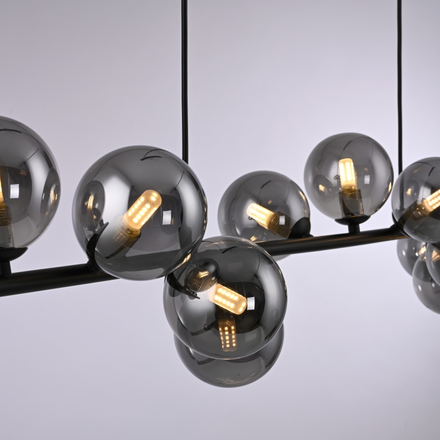 Schöner Wohnen 14504-18 - LED πολυέλαιος με σύρμα ανάρτησης DUBAI 13xG9/3W/230V 118 m μαύρο/καπνιστό