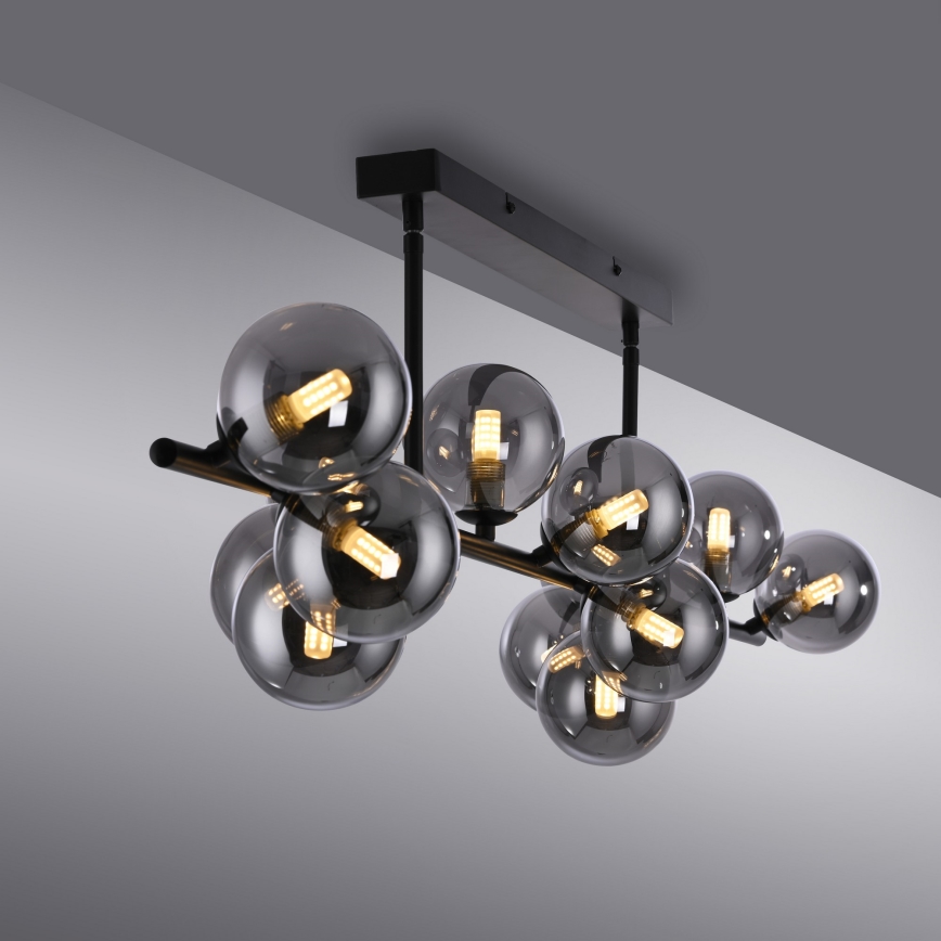 Schöner Wohnen 14505-18 - LED πολυέλαιος σε ράβδο DUBAI 13xG9/3W/230V μαύρο/καπνιστό