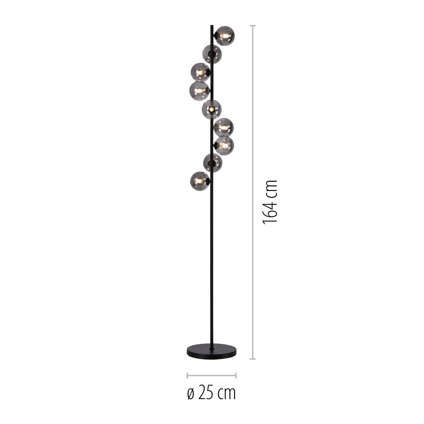 Schöner Wohnen 14506-18 - LED Επιδαπέδιο φωτιστικό DUBAI 9xG9/3W/230V μαύρο/καπνιστό