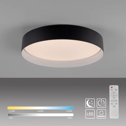 Schöner Wohnen 14594-18 - Ρυθμιζόμενο LED φωτιστικό οροφής TAVOLI LED/20W/230V 2700-6500K διάμ. 39 cm μαύρο + τηλεχειριστήριο
