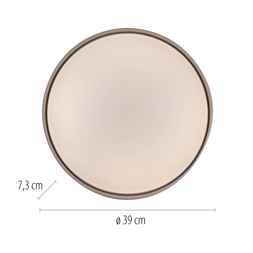 Schöner Wohnen 14594-39 - Ρυθμιζόμενο LED φωτιστικό οροφής TAVOLI LED/20W/230V 2700-6500K Ø 39 cm γκρι + τηλεχειριστήριο