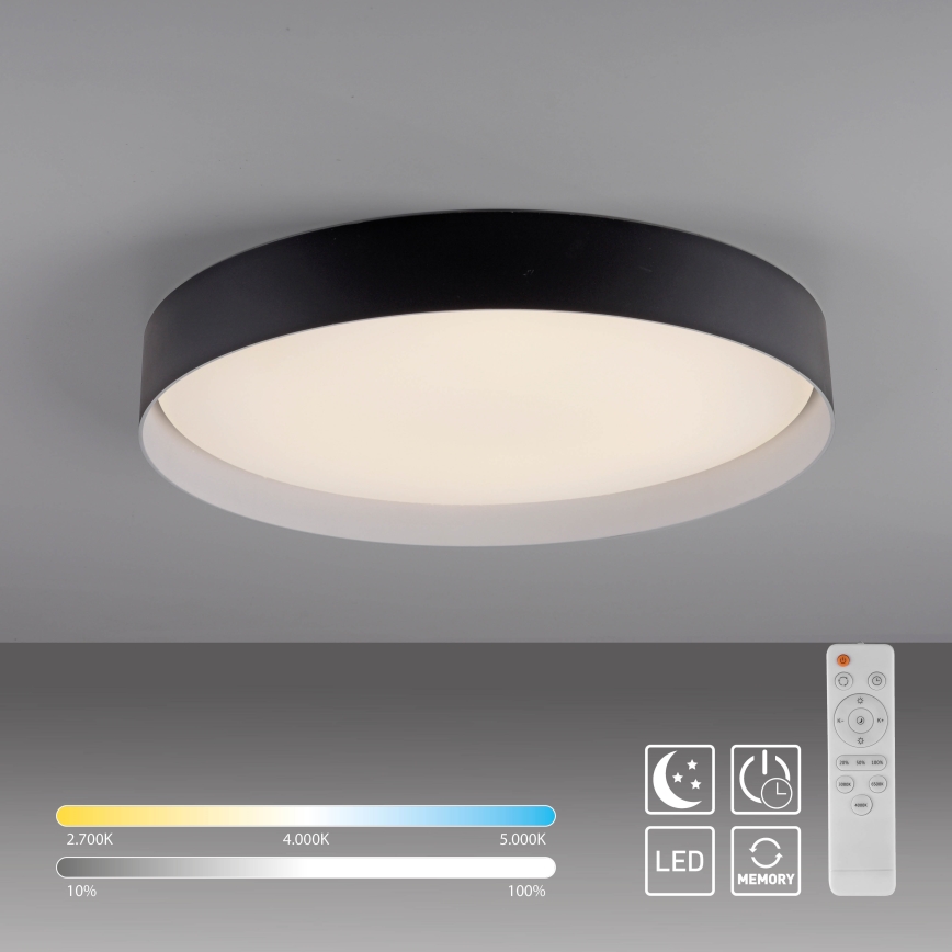 Schöner Wohnen 14595-18 - Ρυθμιζόμενο φωτιστικό οροφής LED TAVOLI LED/34W/230V 2700-6500K Ø 49 cm μαύρο + με τηλεχειριστήριο