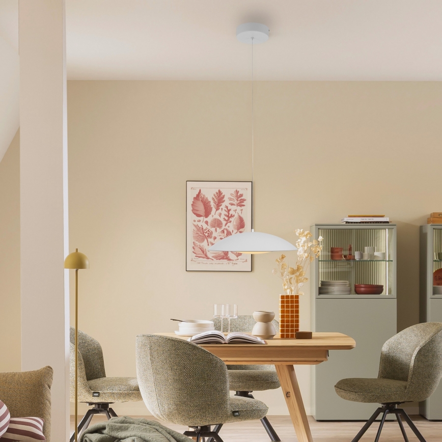 Schöner Wohnen 14606-16 - Ρυθμιζόμενο LED κρεμαστό φωτιστικό σε καλώδιο LENTE LED/17W/230V διάμ. 40 cm λευκό