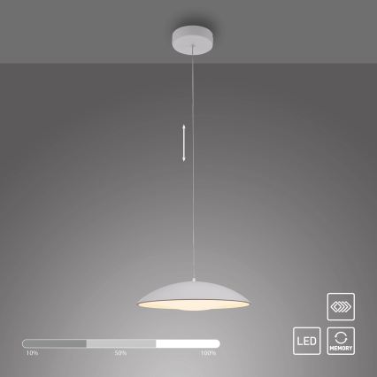 Schöner Wohnen 14606-16 - Ρυθμιζόμενο LED κρεμαστό φωτιστικό σε καλώδιο LENTE LED/17W/230V διάμ. 40 cm λευκό
