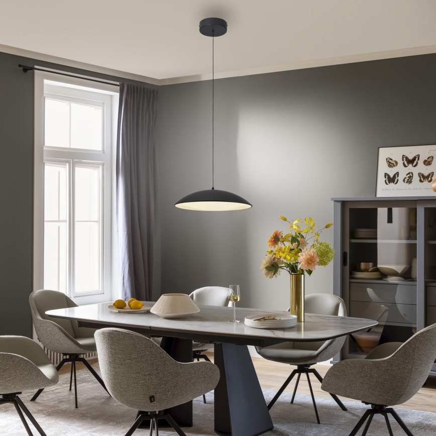 Schöner Wohnen 14606-18 - Ρυθμιζόμενο κρεμαστό φωτιστικό LED σε καλώδιο LENTE LED/17W/230V Ø 40 cm μαύρο