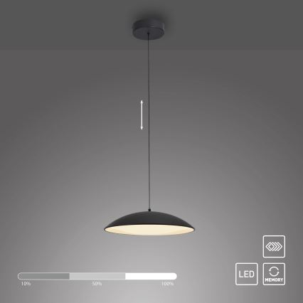 Schöner Wohnen 14606-18 - Ρυθμιζόμενο κρεμαστό φωτιστικό LED σε καλώδιο LENTE LED/17W/230V Ø 40 cm μαύρο
