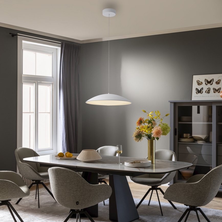 Schöner Wohnen 14607-16 - Ρυθμιζόμενο LED κρεμαστό φωτιστικό με καλώδιο LENTE LED/23W/230V Ø 50 cm λευκό