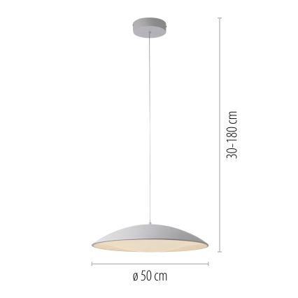 Schöner Wohnen 14607-16 - Ρυθμιζόμενο LED κρεμαστό φωτιστικό με καλώδιο LENTE LED/23W/230V Ø 50 cm λευκό