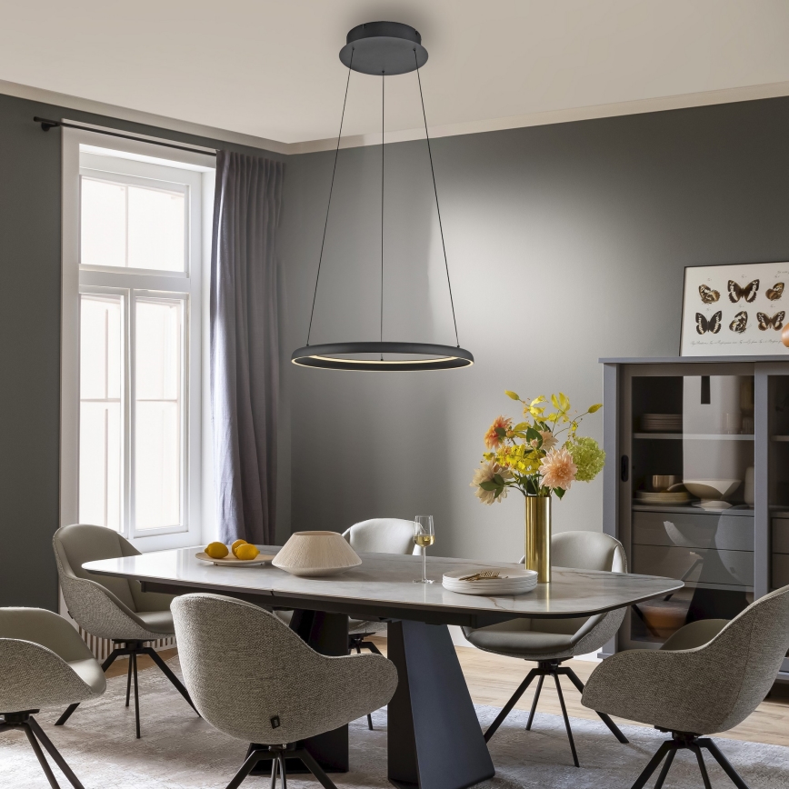 Schöner Wohnen 15570-18 - Ρυθμιζόμενο LED κρεμαστό φωτιστικό με καλώδιο QUILLO LED/36W/230V Ø 60 cm μαύρο