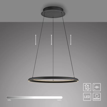 Schöner Wohnen 15570-18 - Ρυθμιζόμενο LED κρεμαστό φωτιστικό με καλώδιο QUILLO LED/36W/230V Ø 60 cm μαύρο