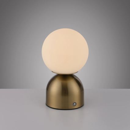 Schöner Wohnen 19218-12 - Ρυθμιζόμενη επιτραπέζια λάμπα LED RUDI με λειτουργία αφής, επαναφορτιζόμενη, LED/1,2W/5V 3000-6000K 1200 mAh, χρυσή