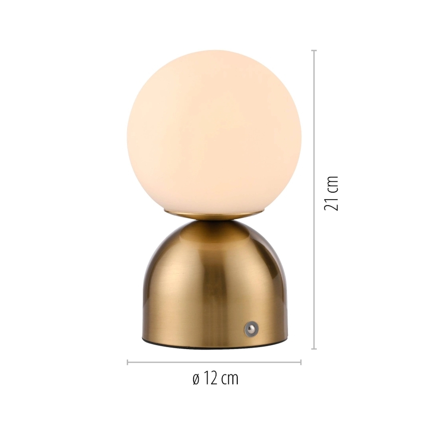 Schöner Wohnen 19218-12 - Ρυθμιζόμενη επιτραπέζια λάμπα LED RUDI με λειτουργία αφής, επαναφορτιζόμενη, LED/1,2W/5V 3000-6000K 1200 mAh, χρυσή