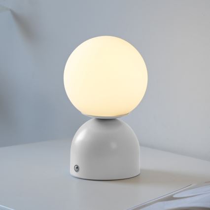 Schöner Wohnen 19218-16 - RUDI επιτραπέζια επαναφορτιζόμενη LED λάμπα, ρυθμιζόμενη με αφή, LED/1,2W/5V 3000-6000K 1200 mAh, λευκή