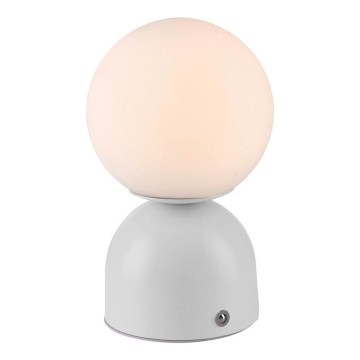 Schöner Wohnen 19218-16 - RUDI επιτραπέζια επαναφορτιζόμενη LED λάμπα, ρυθμιζόμενη με αφή, LED/1,2W/5V 3000-6000K 1200 mAh, λευκή