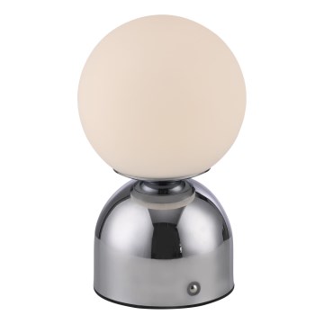 Schöner Wohnen 19218-17 - Ρυθμιζόμενο LED επιτραπέζιο φωτιστικό RUDI με λειτουργία αφής, επαναφορτιζόμενο, LED/1,2W/5V 3000-6000K 1200 mAh, γυαλιστερό χρώμιο