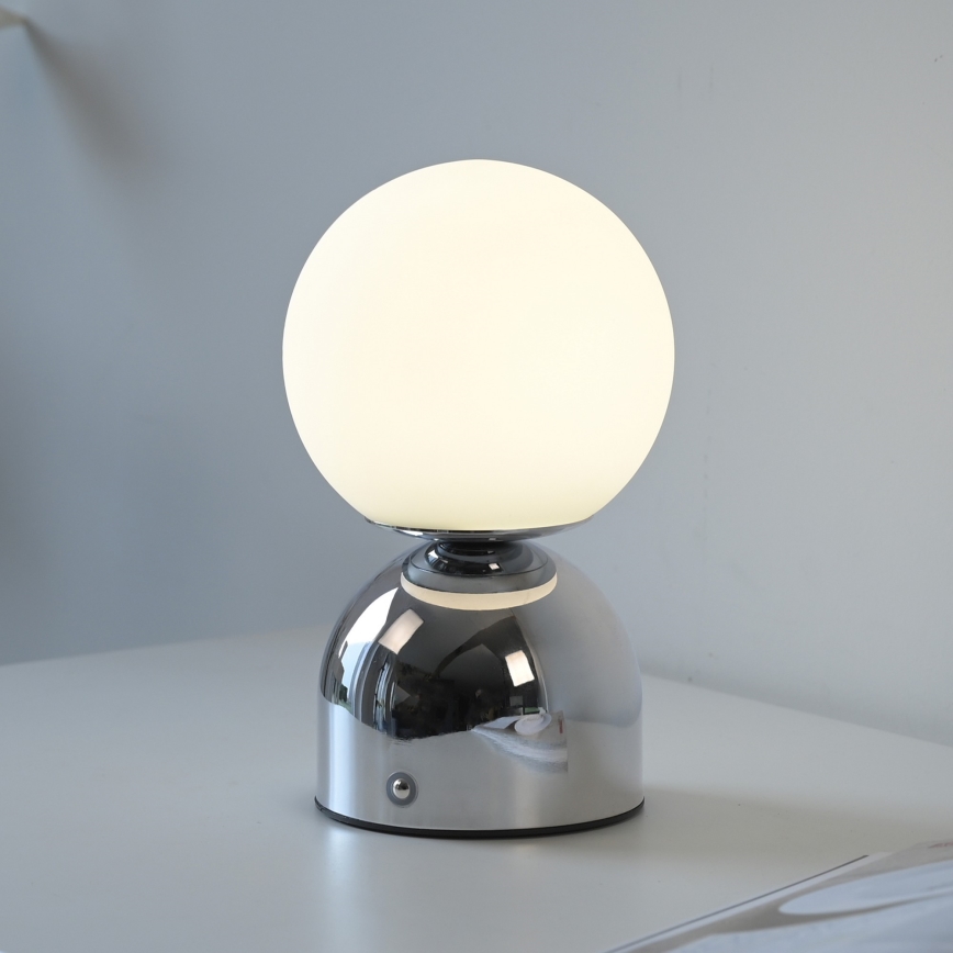 Schöner Wohnen 19218-17 - Ρυθμιζόμενο LED επιτραπέζιο φωτιστικό RUDI με λειτουργία αφής, επαναφορτιζόμενο, LED/1,2W/5V 3000-6000K 1200 mAh, γυαλιστερό χρώμιο