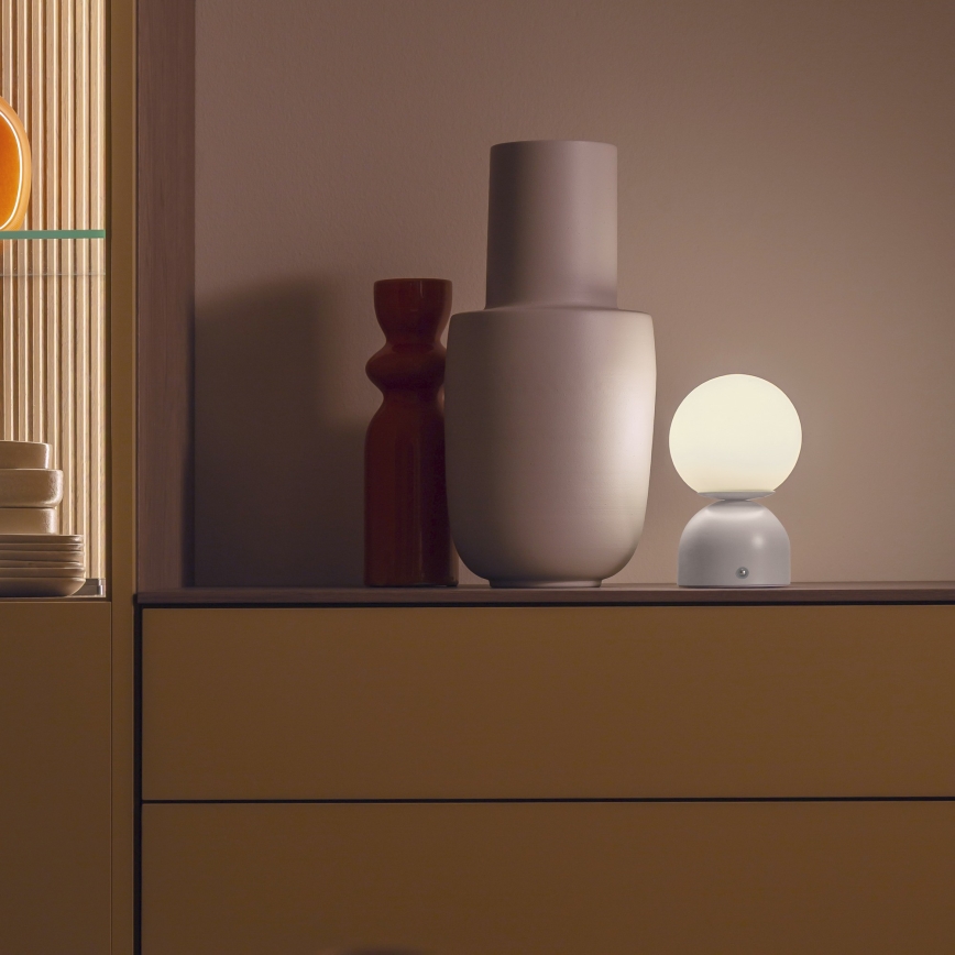 Schöner Wohnen 19218-39 - Ρυθμιζόμενο επιτραπέζιο φωτιστικό LED RUDI, επαναφορτιζόμενο με έλεγχο αφής, LED/1,2W/5V 3000-6000K 1200 mAh γκρι