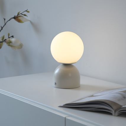 Schöner Wohnen 19218-39 - Ρυθμιζόμενο επιτραπέζιο φωτιστικό LED RUDI, επαναφορτιζόμενο με έλεγχο αφής, LED/1,2W/5V 3000-6000K 1200 mAh γκρι