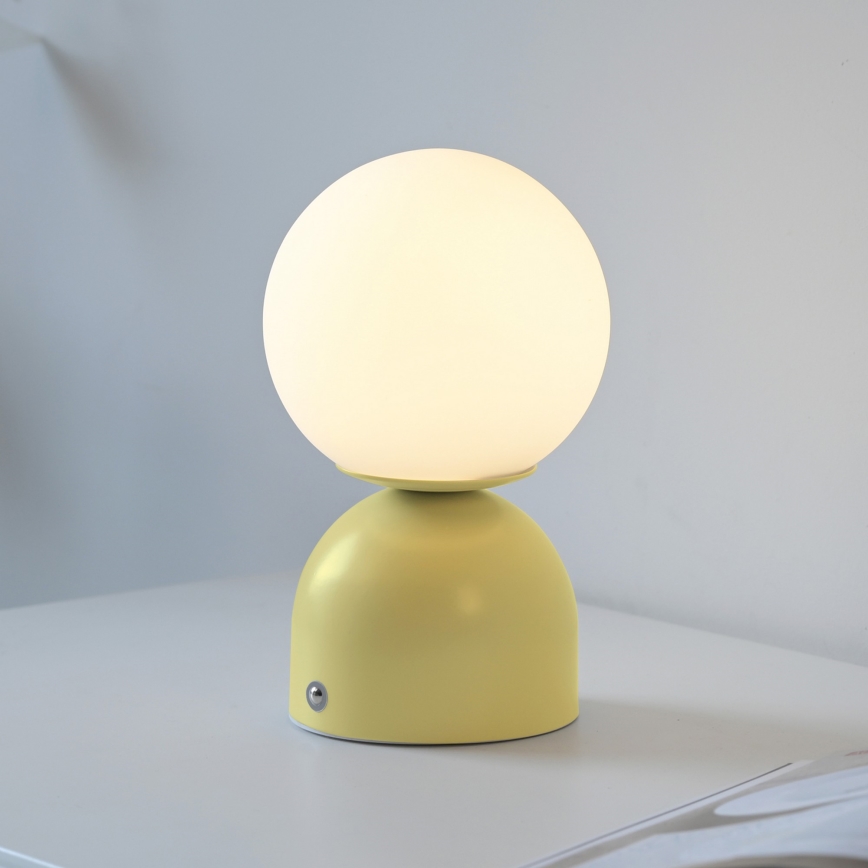 Schöner Wohnen 19218-81 - Επαναφορτιζόμενη επιτραπέζια λάμπα RUDI LED, ρυθμιζόμενη με έλεγχο αφής, LED/1,2W/5V 3000-6000K 1200 mAh κίτρινη
