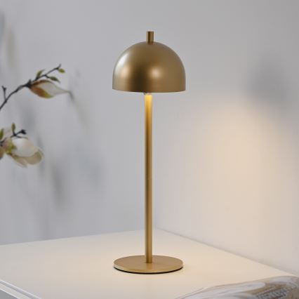 Schöner Wohnen 19244-12 - Επιτραπέζια εξωτερική LED λάμπα BELLIS, ρυθμιζόμενη έντασης φωτός, με έλεγχο αφής και επαναφορτιζόμενη, LED/2,5W/5V 2600 mAh IP54, χρυσή