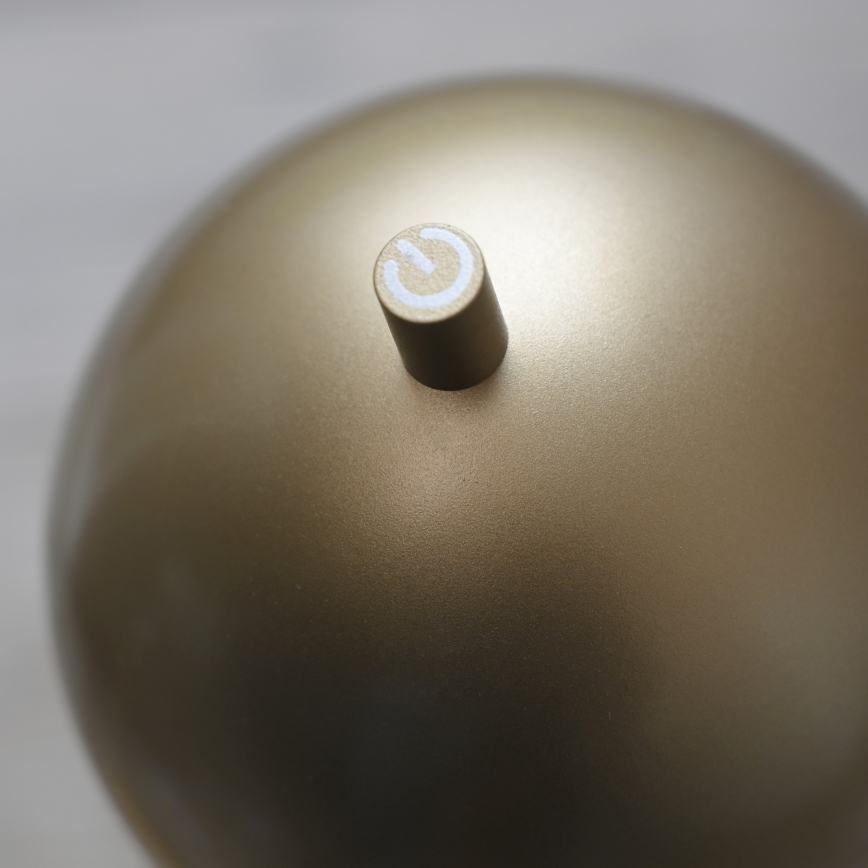 Schöner Wohnen 19244-12 - Επιτραπέζια εξωτερική LED λάμπα BELLIS, ρυθμιζόμενη έντασης φωτός, με έλεγχο αφής και επαναφορτιζόμενη, LED/2,5W/5V 2600 mAh IP54, χρυσή