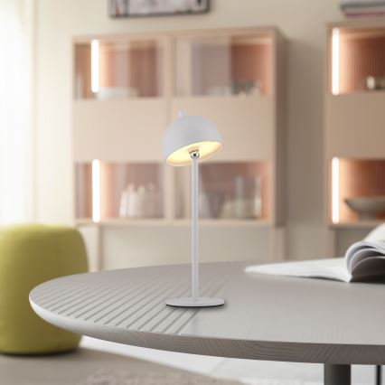 Schöner Wohnen 19244-16 - Επαναφορτιζόμενη εξωτερική επιτραπέζια λάμπα LED BELLIS, ρυθμιζόμενη μέσω αφής, LED/2,5W/5V 2600 mAh IP54, λευκή