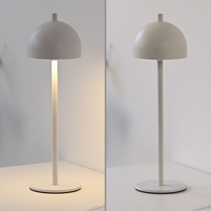 Schöner Wohnen 19244-16 - Επαναφορτιζόμενη εξωτερική επιτραπέζια λάμπα LED BELLIS, ρυθμιζόμενη μέσω αφής, LED/2,5W/5V 2600 mAh IP54, λευκή