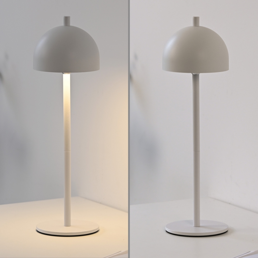 Schöner Wohnen 19244-16 - Επαναφορτιζόμενη εξωτερική επιτραπέζια λάμπα LED BELLIS, ρυθμιζόμενη μέσω αφής, LED/2,5W/5V 2600 mAh IP54, λευκή