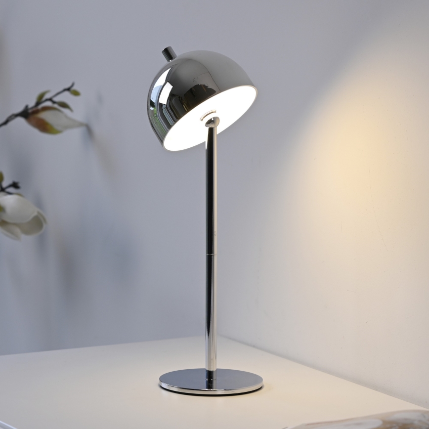 Schöner Wohnen 19244-17 - LED ρυθμιζόμενη με έλεγχο αφής, επαναφορτιζόμενη εξωτερική επιτραπέζια λάμπα BELLIS LED/2,5W/5V 2600 mAh IP54 γυαλιστερό χρώμιο