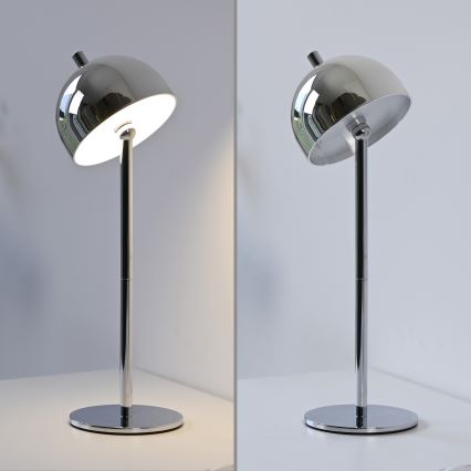 Schöner Wohnen 19244-17 - LED ρυθμιζόμενη με έλεγχο αφής, επαναφορτιζόμενη εξωτερική επιτραπέζια λάμπα BELLIS LED/2,5W/5V 2600 mAh IP54 γυαλιστερό χρώμιο