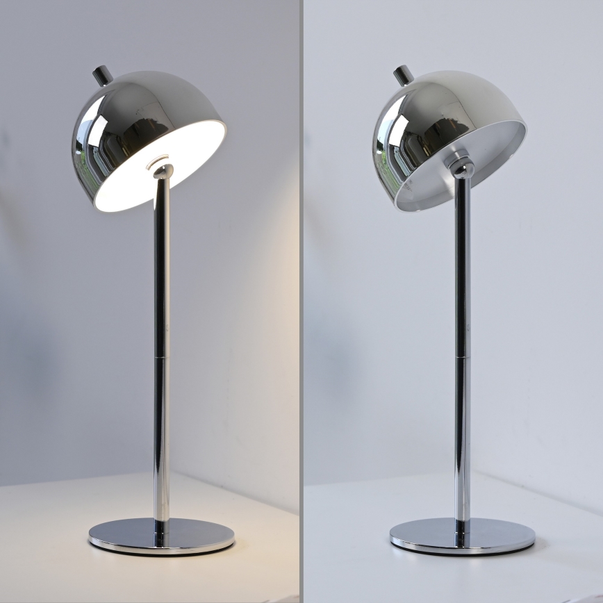 Schöner Wohnen 19244-17 - LED ρυθμιζόμενη με έλεγχο αφής, επαναφορτιζόμενη εξωτερική επιτραπέζια λάμπα BELLIS LED/2,5W/5V 2600 mAh IP54 γυαλιστερό χρώμιο