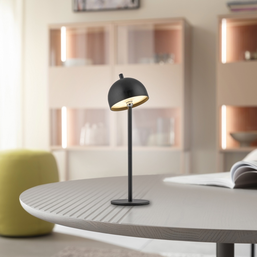 Schöner Wohnen 19244-18 - Επιτραπέζιο φωτιστικό εξωτερικού χώρου BELLIS LED, ρυθμιζόμενο με λειτουργία αφής, επαναφορτιζόμενο, 2,5W/5V, 2600 mAh, IP54, μαύρο