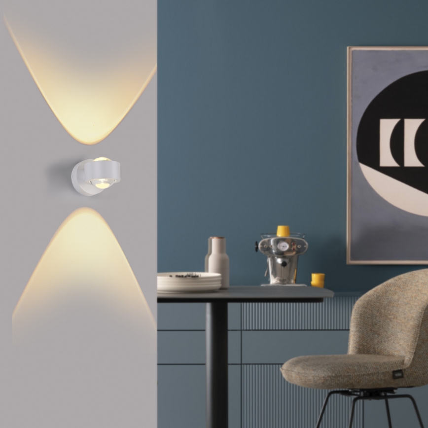 Schöner Wohnen 19331-16 - Επιτοίχιο φωτιστικό LED CHIA 2xLED/2W/230V λευκό