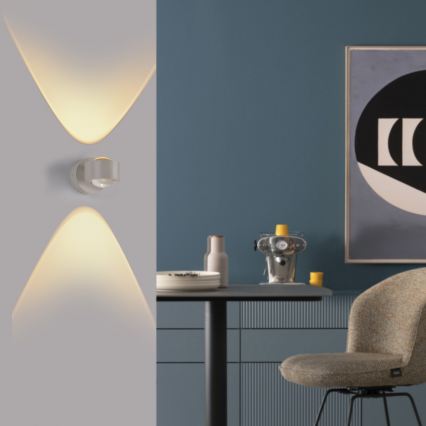 Schöner Wohnen 19331-39 - Επιτοίχιο φωτιστικό LED CHIA 2xLED/2W/230V γκρι