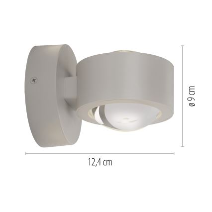 Schöner Wohnen 19331-39 - Επιτοίχιο φωτιστικό LED CHIA 2xLED/2W/230V γκρι