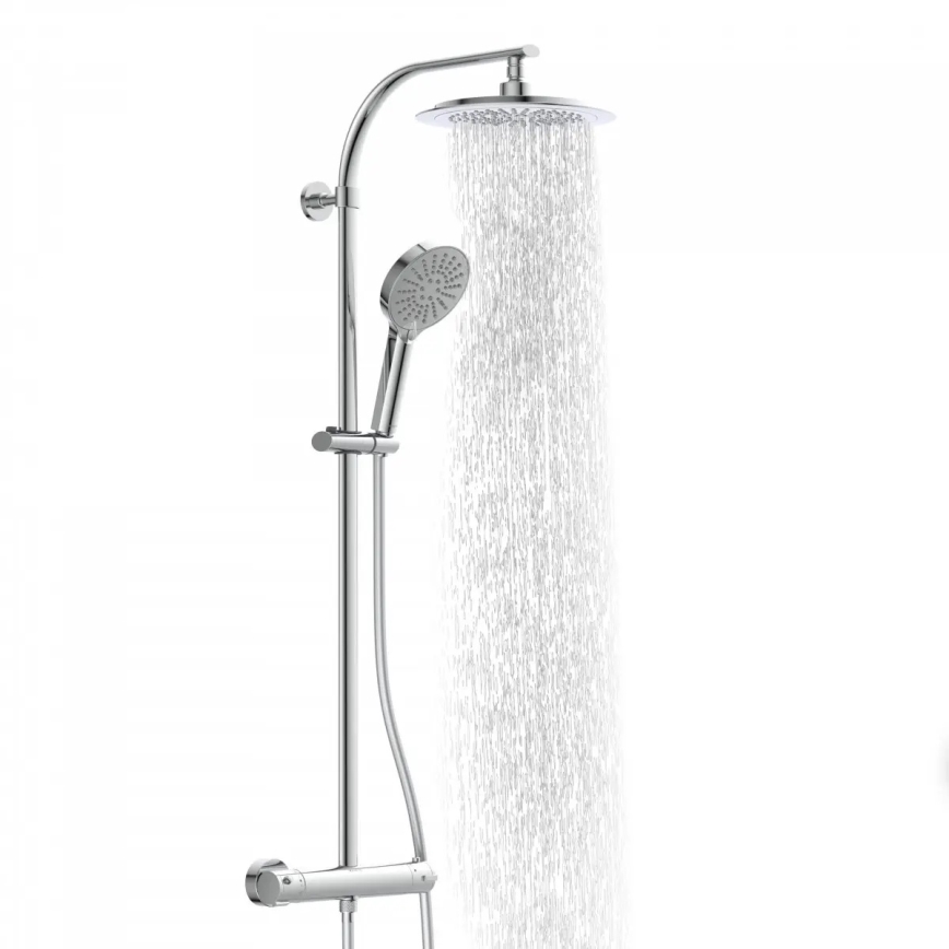 Schütte 60046 - Σετ ντους με θερμοστατική μπαταρία MADURA FRESH σε γυαλιστερό χρώμιο