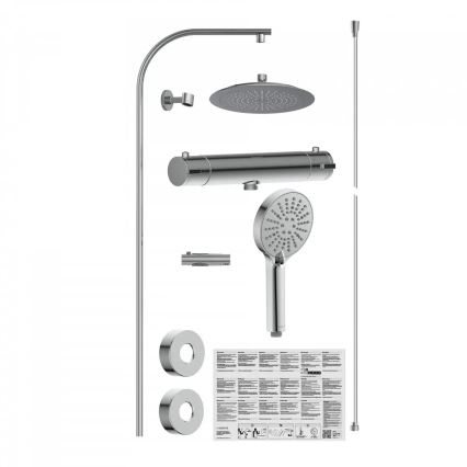 Schütte 60046 - Σετ ντους με θερμοστατική μπαταρία MADURA FRESH σε γυαλιστερό χρώμιο
