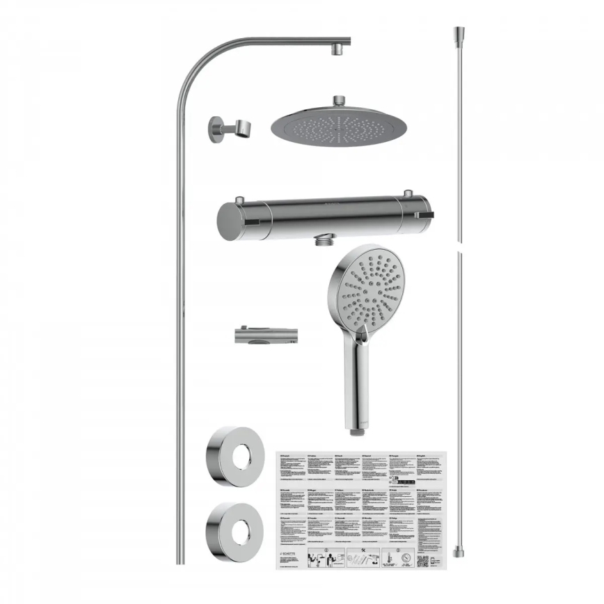Schütte 60046 - Σετ ντους με θερμοστατική μπαταρία MADURA FRESH σε γυαλιστερό χρώμιο