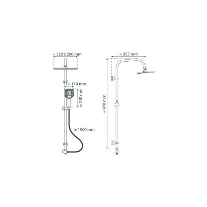 Schütte 60660 - Σετ ντους MALLORCA γυαλιστερό χρώμιο